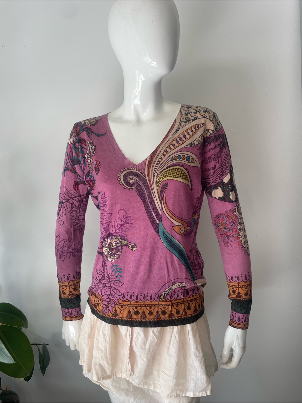ETRO Silk & Cashmere Paisley Sweater | Made in Italy | Size 48 - Picture 3 of 8